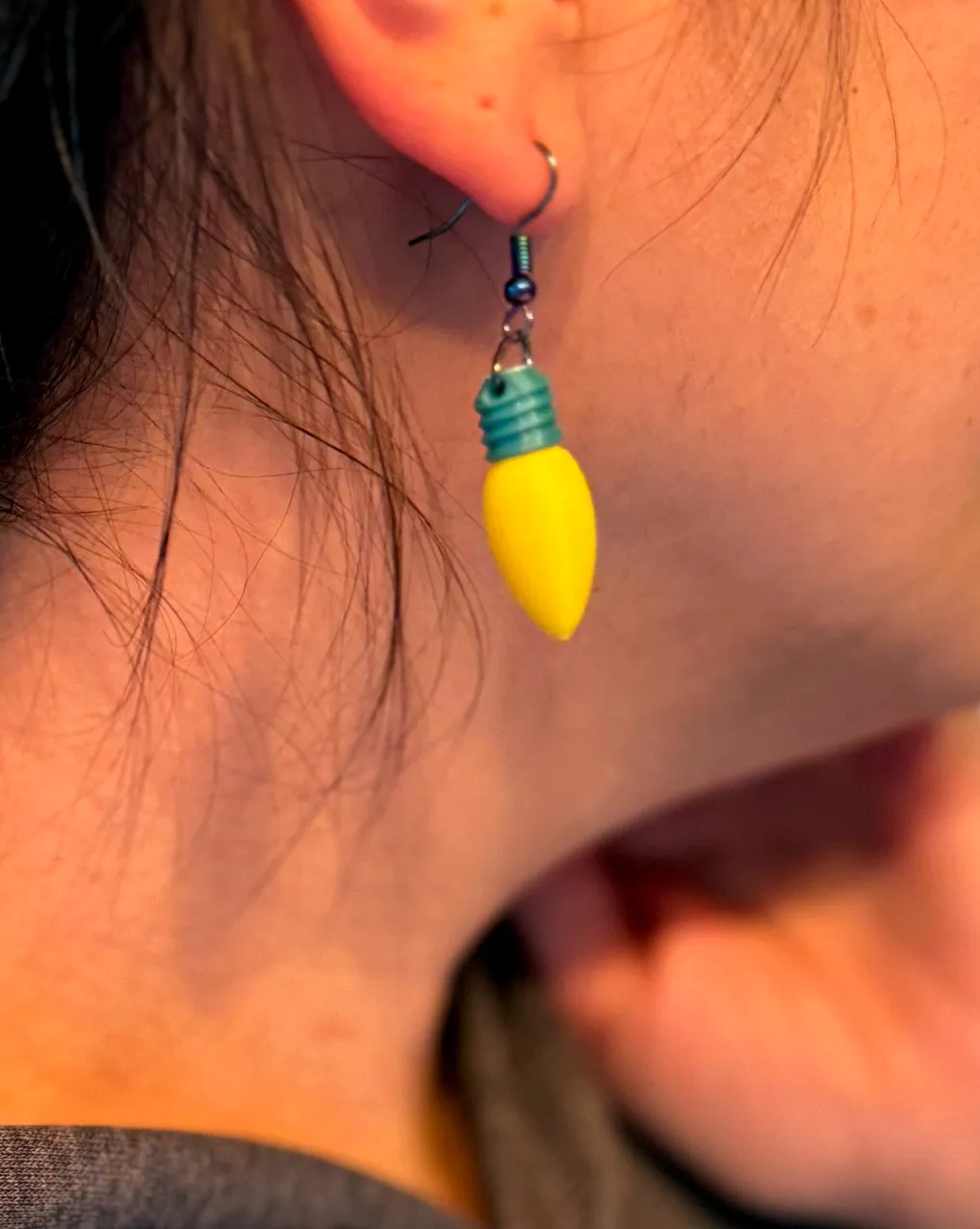 Mini Christmas Light Earrings view 3
