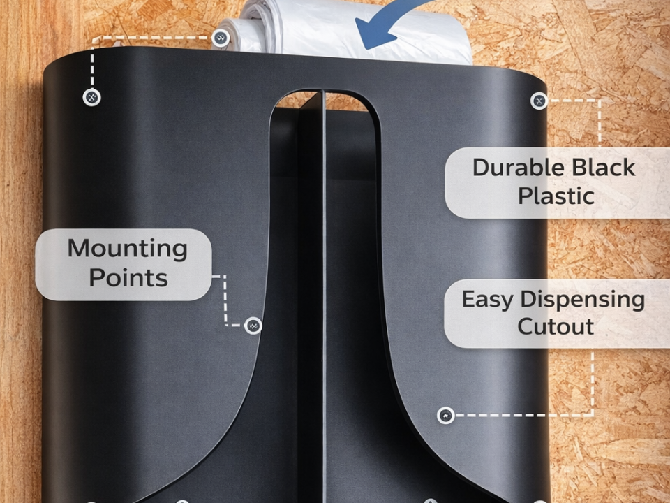 Wall-Mounted Trash Bag Dispenser (Dual Slot)