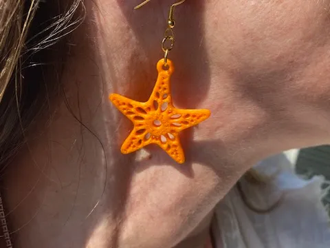 Starfish Coral Earrings for Summer fast print