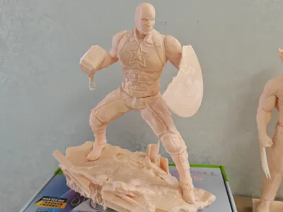 36cm Super-Sized Captain America Figurine, with a Smaller Version Available; Optimized Supports, Beginner-Friendly; Exquisite Detail, Scalable