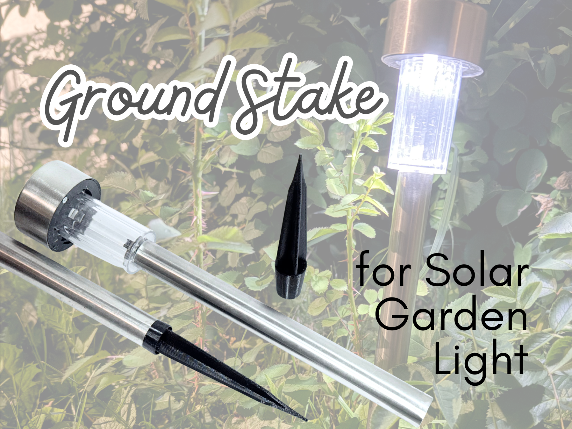 ⌀ 20mm ground stake for solar garden lights