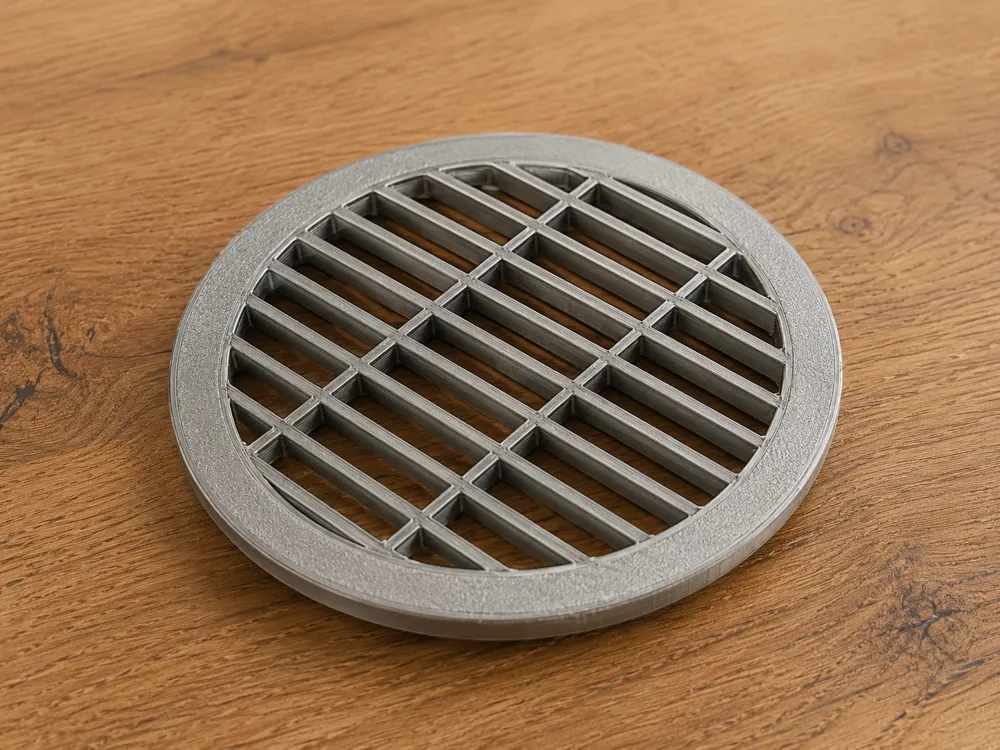 Letrero o emblema decorativo: Customizable Round Vent Grille. Referencia del modelo original.