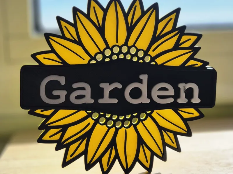 Layered Sunflower Personalised Sign