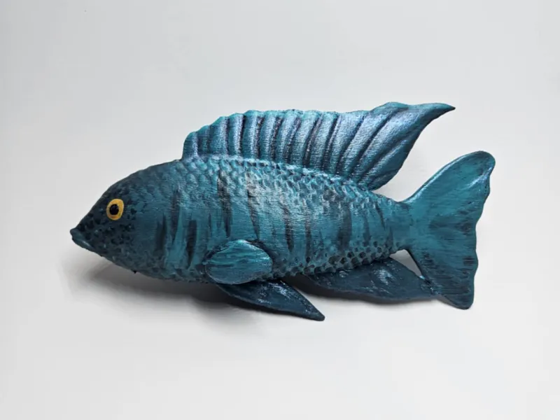 African Peacock Cichlid Sculpture