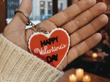 Elegant Valentine's Day Heart Keychain