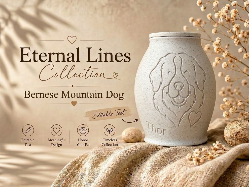Eternal Lines Urn – Bernese Mountain Dog