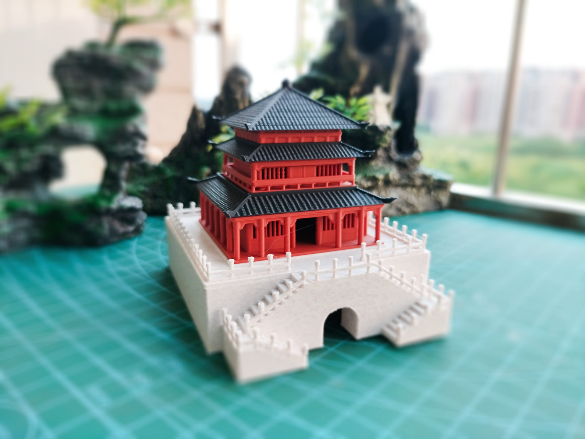 中式古建西安钟楼模型