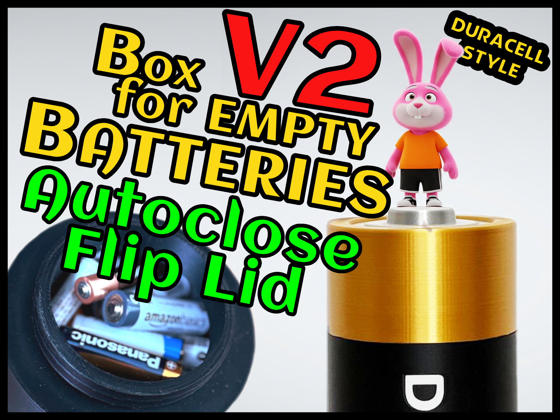 Box for empty batteries V2 - Duracell style