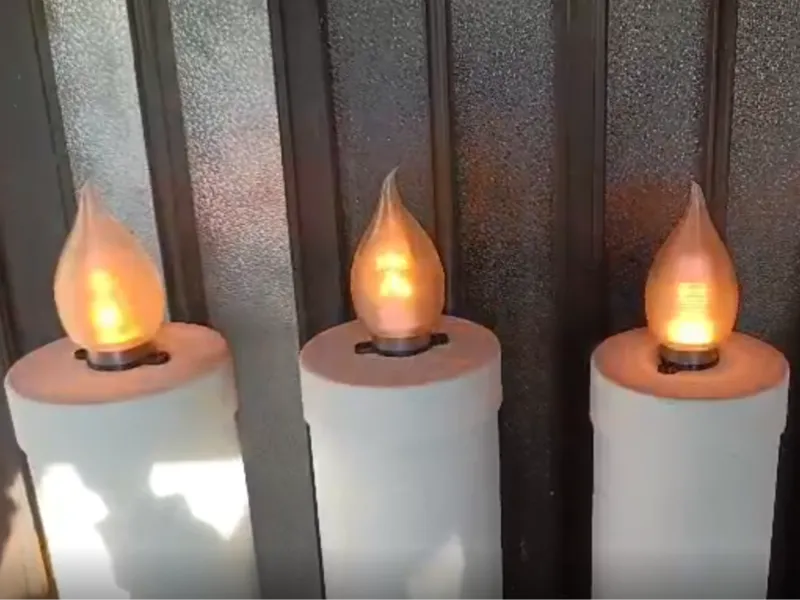 Flame candle for LED light bulb