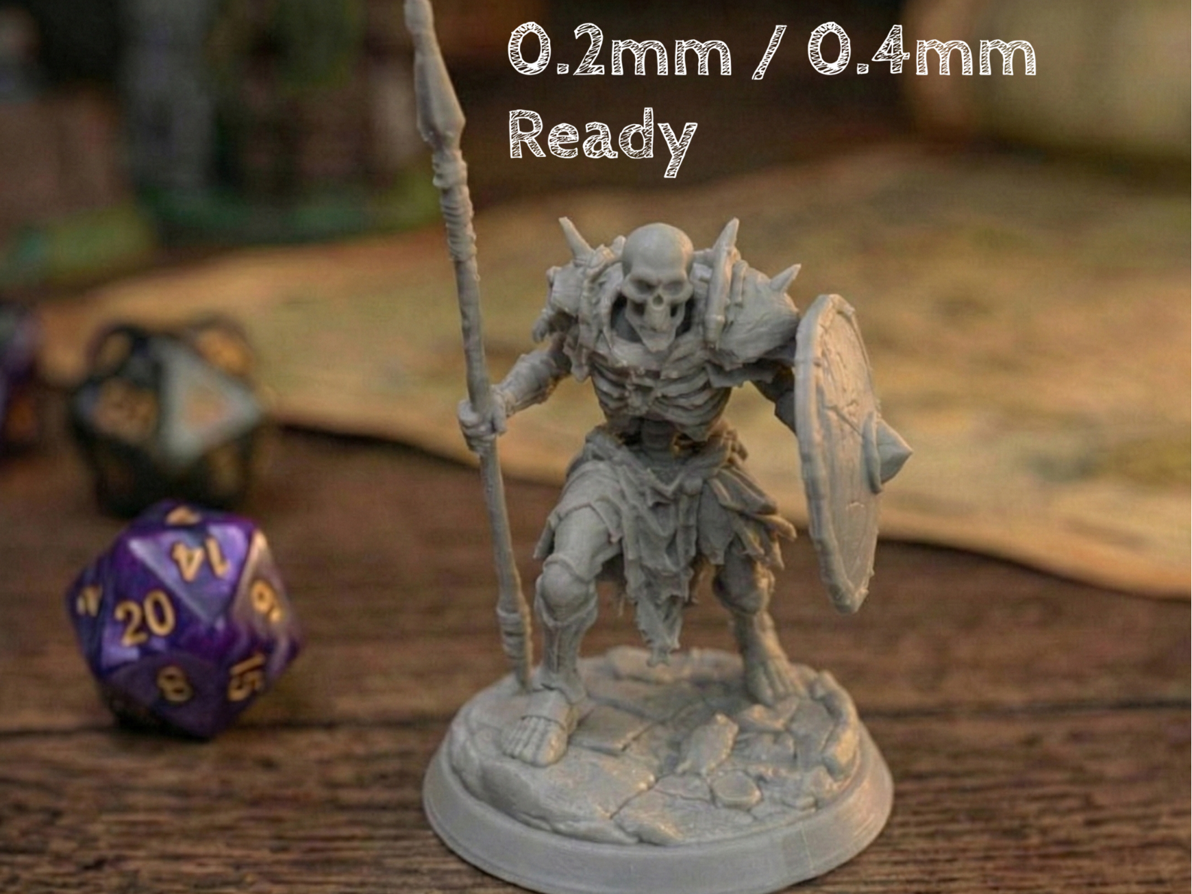 Skeleton Warrior - Spear & Shield (32mm Undead)