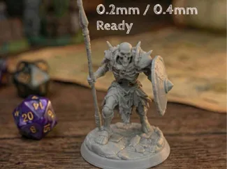Skeleton Warrior - Spear & Shield (32mm Undead)