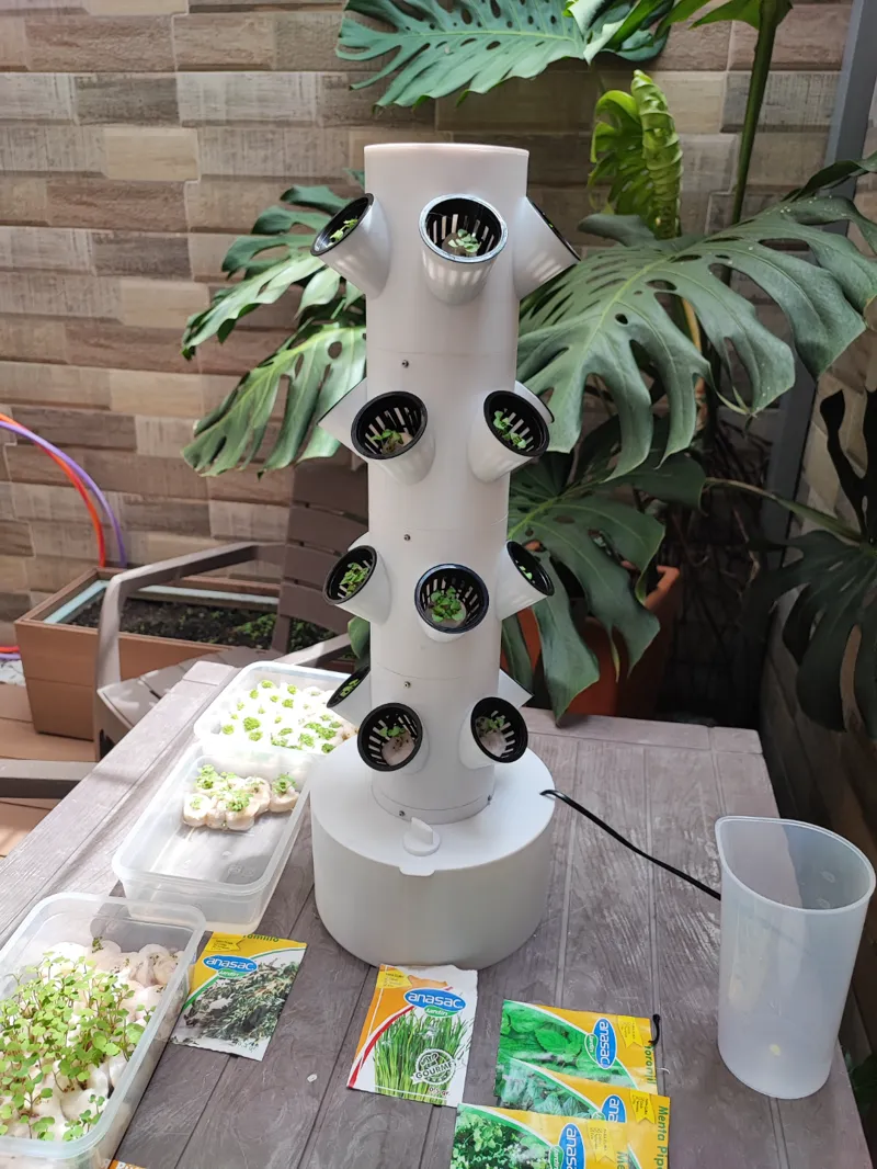 Torre hidropónica modular V2 (con archivo *.3mf)