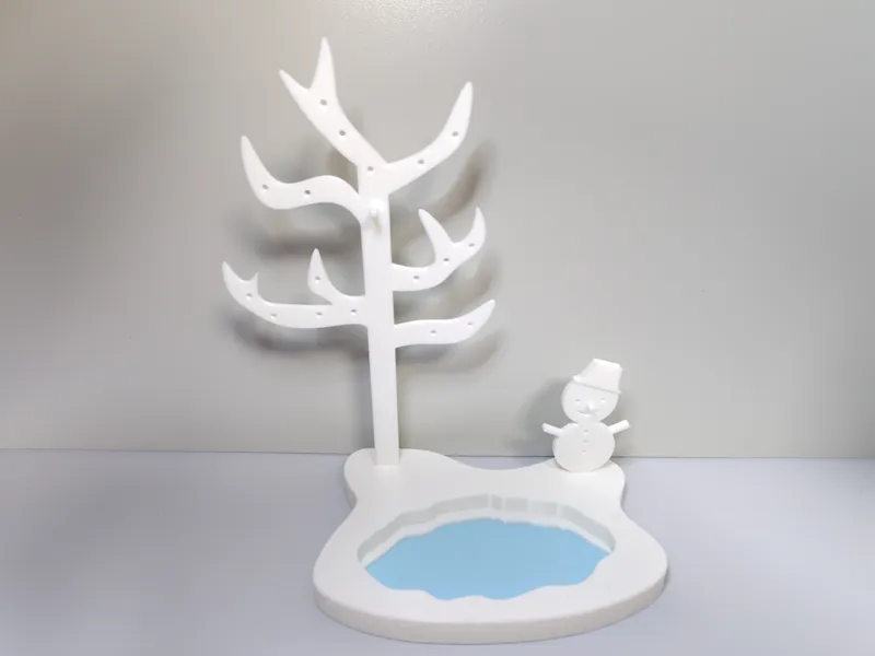 アクセサリースタンド（雪だるまと氷の池）