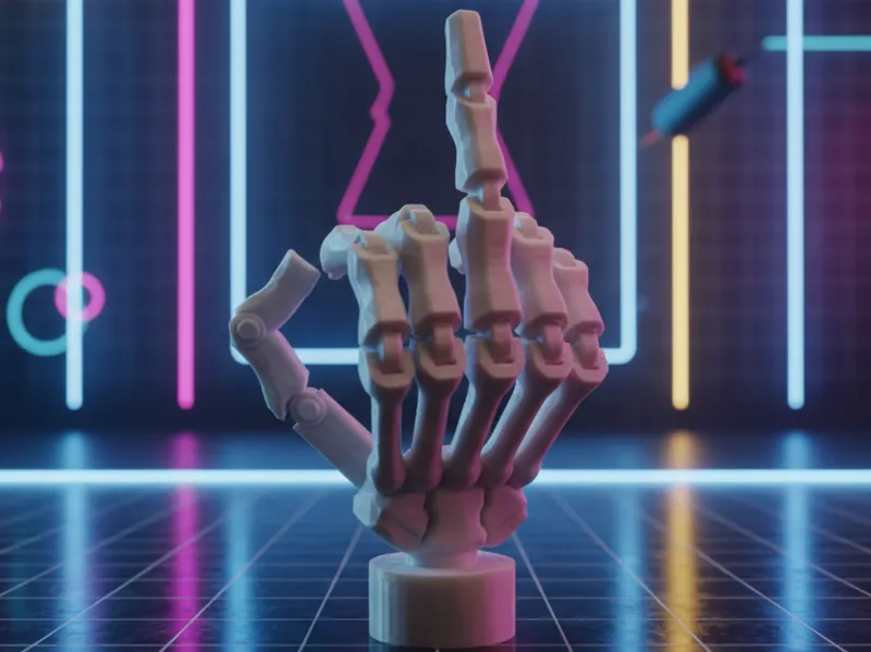 6 Finger Mittelfinger Bricks Style
