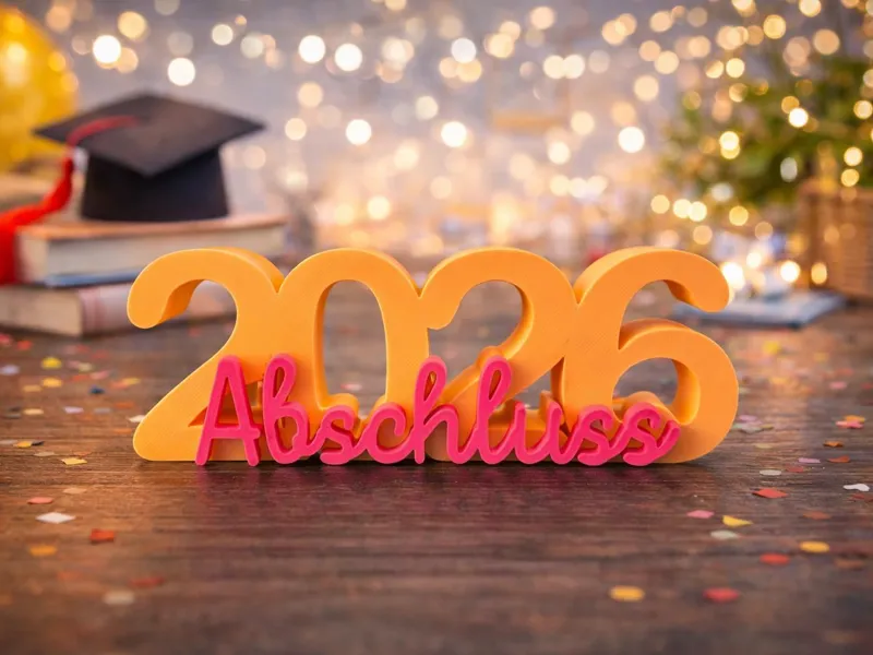 Abschluss 2026 - Persönlicher 3D-Schriftzu