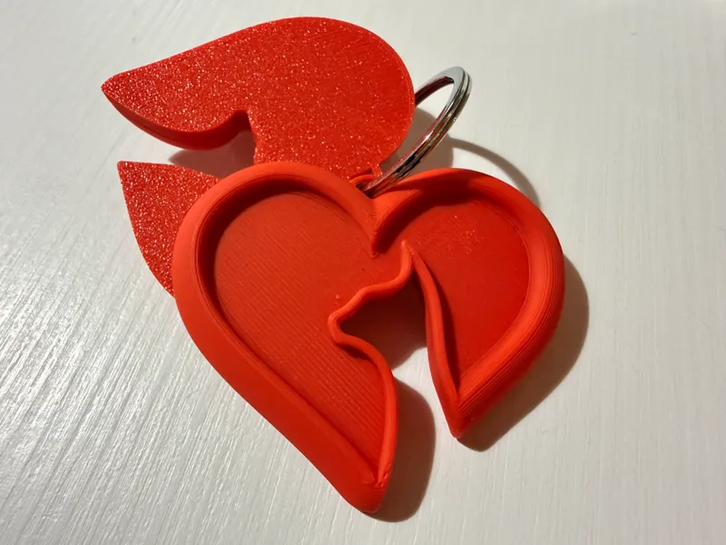 Cute Cat Couple Keychain Magnetic Heart Gift