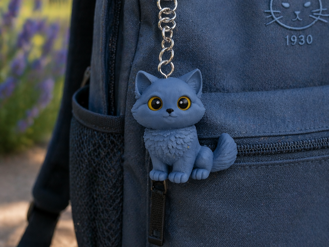 Porte-clé Chat Chartreux