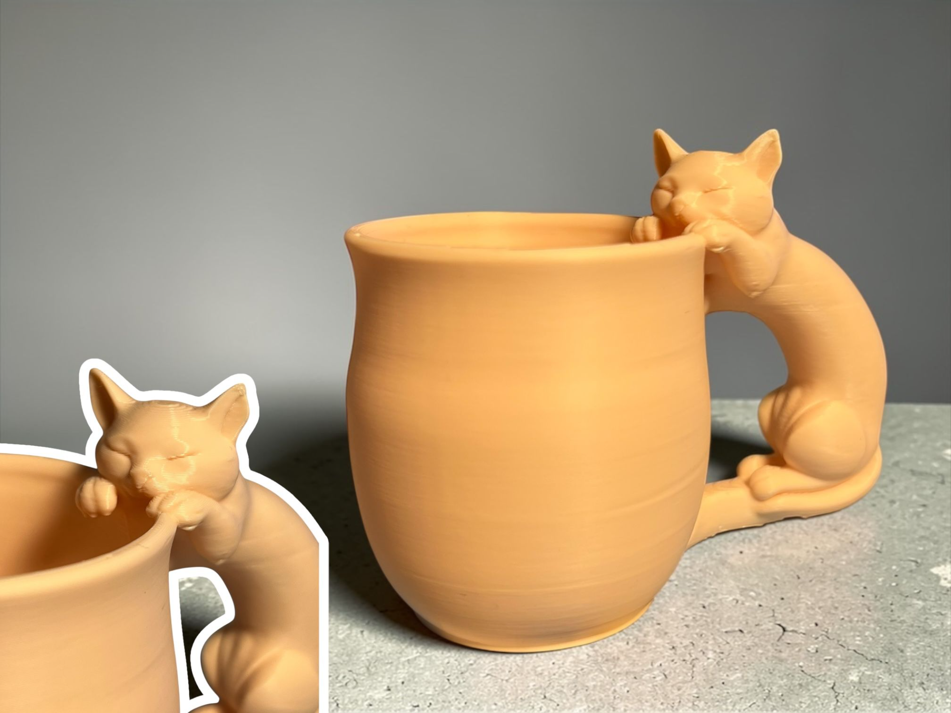 Cat Hug Mug – Cute 3D Printed Cup