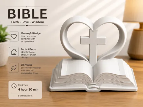 Letrero o emblema decorativo: BIBLE — referencia de MakerWorld