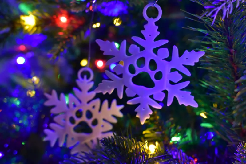 Pawprint Snowflake Ornaments