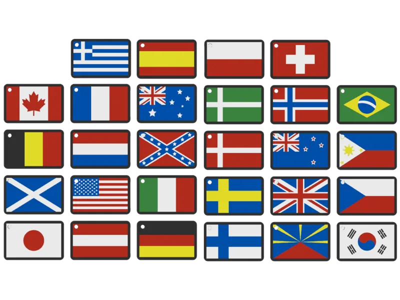 Patchs - drapeau fixation porte-clé