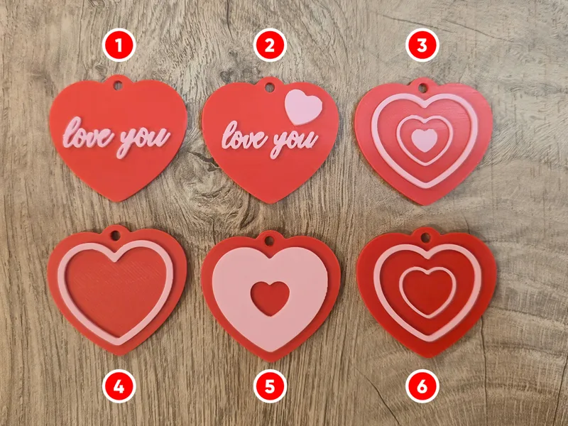 Valentine's Day Cute Heart Keychain Bundle