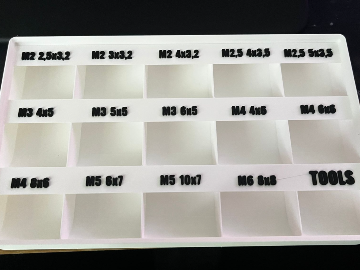 Gridfinity Heat Inserts Holder M2-M6 