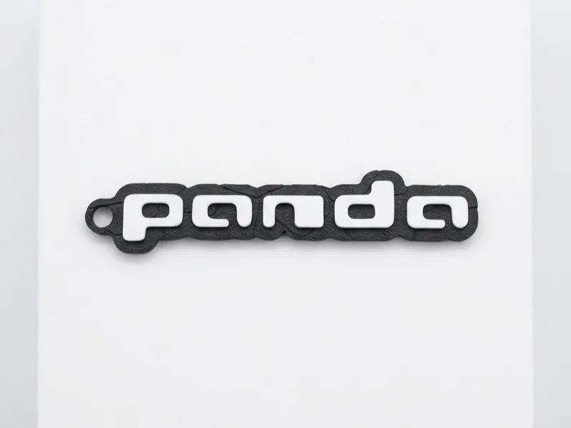 Panda Logo Keychain - Turtle Shell Pattern