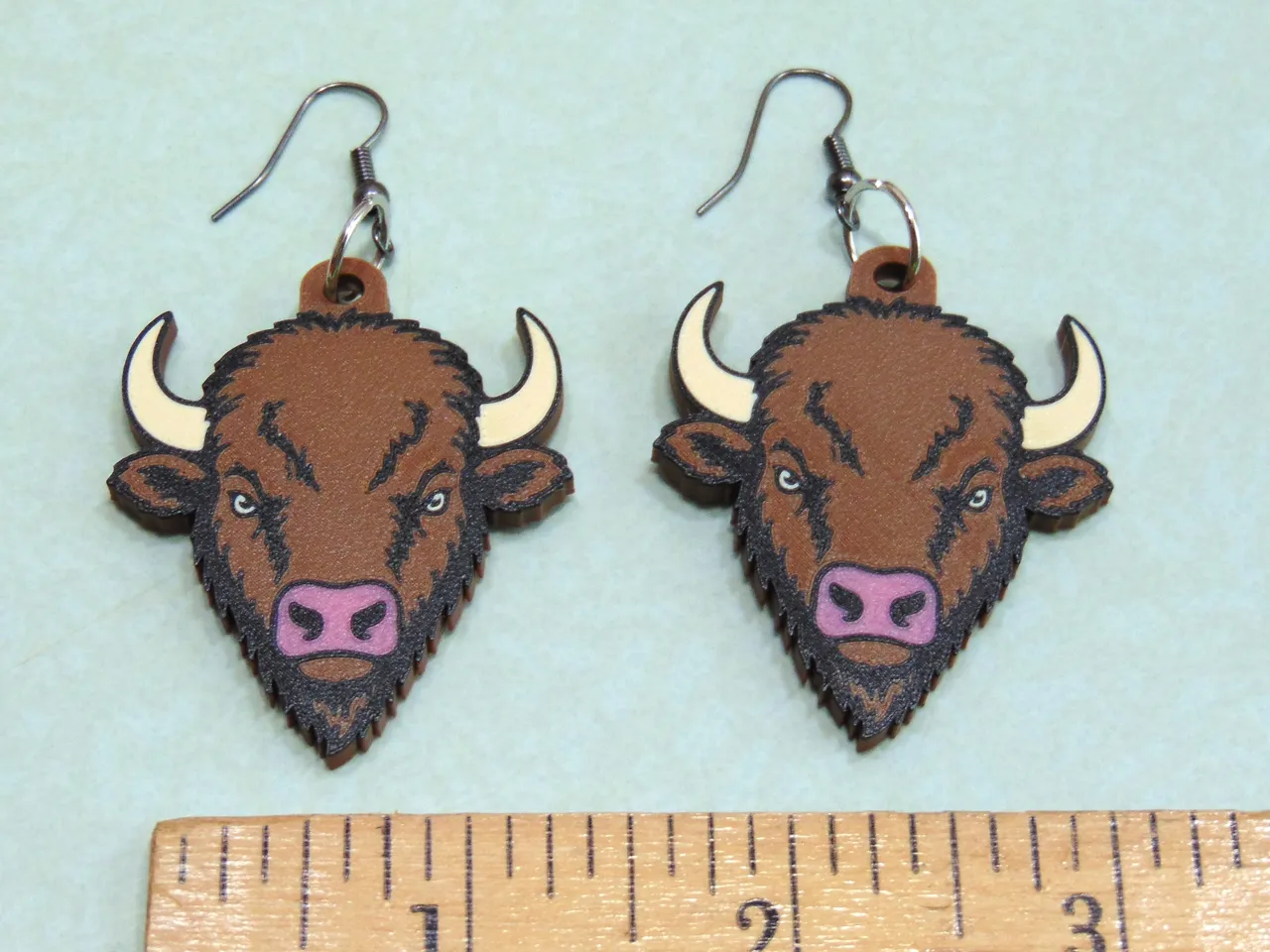 American Bison Buffalo Earrings view 3