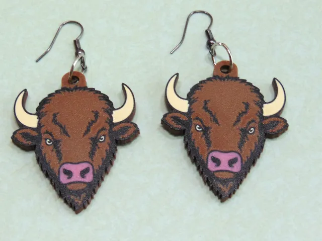 American Bison Buffalo Earrings