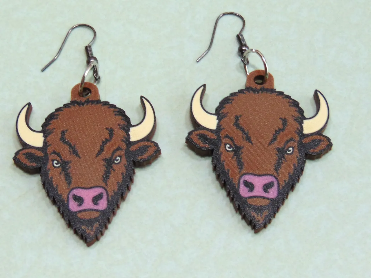 American Bison Buffalo Earrings view 2