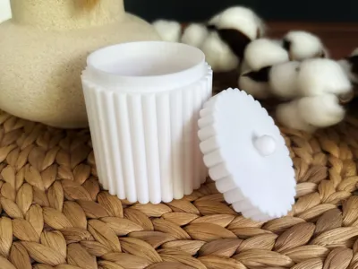Ribbed Jar with Lid