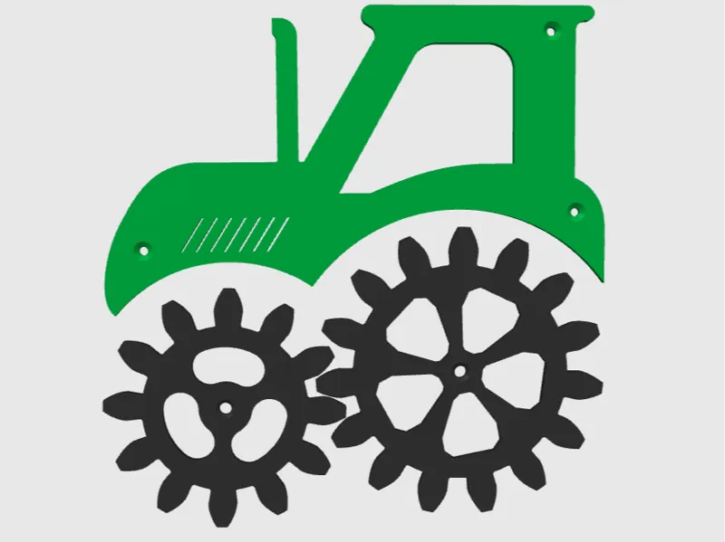 Tractor with swivel wheels for sensory table