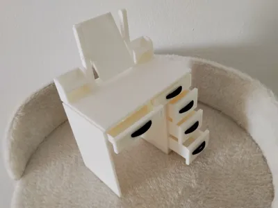 Dressing table with mirror in 1:6 scale