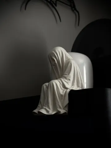 Figura decorativa: Sad Ghost edge sitter Halloween Figurine! — vista de referencia 3