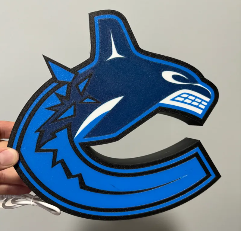 Vancouver Canucks Whale Logo Light Box
