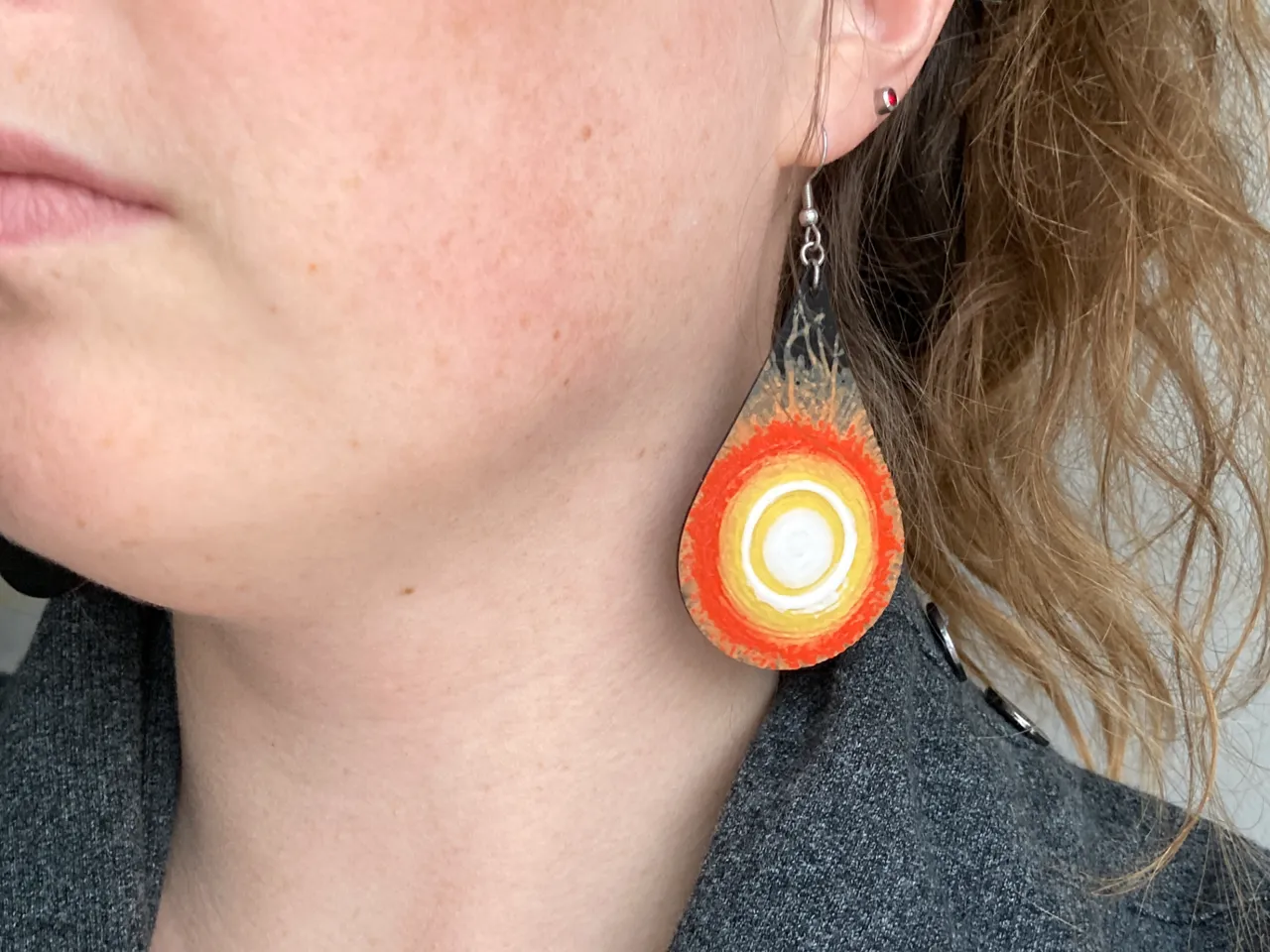 Sunburst Earrings HueForge view 2
