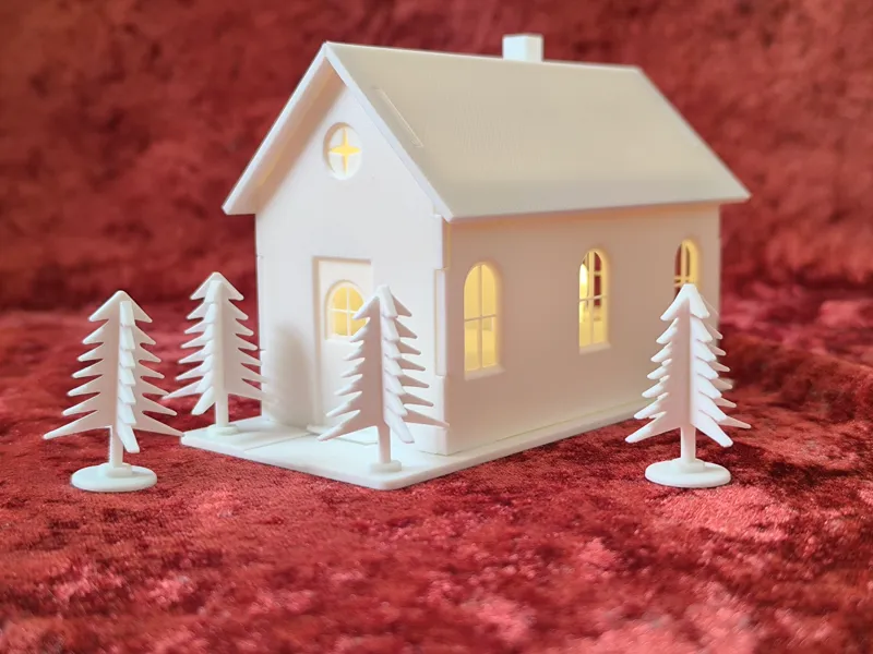 Bausatz Kit Weihnachtshaus 100mm für Teelicht