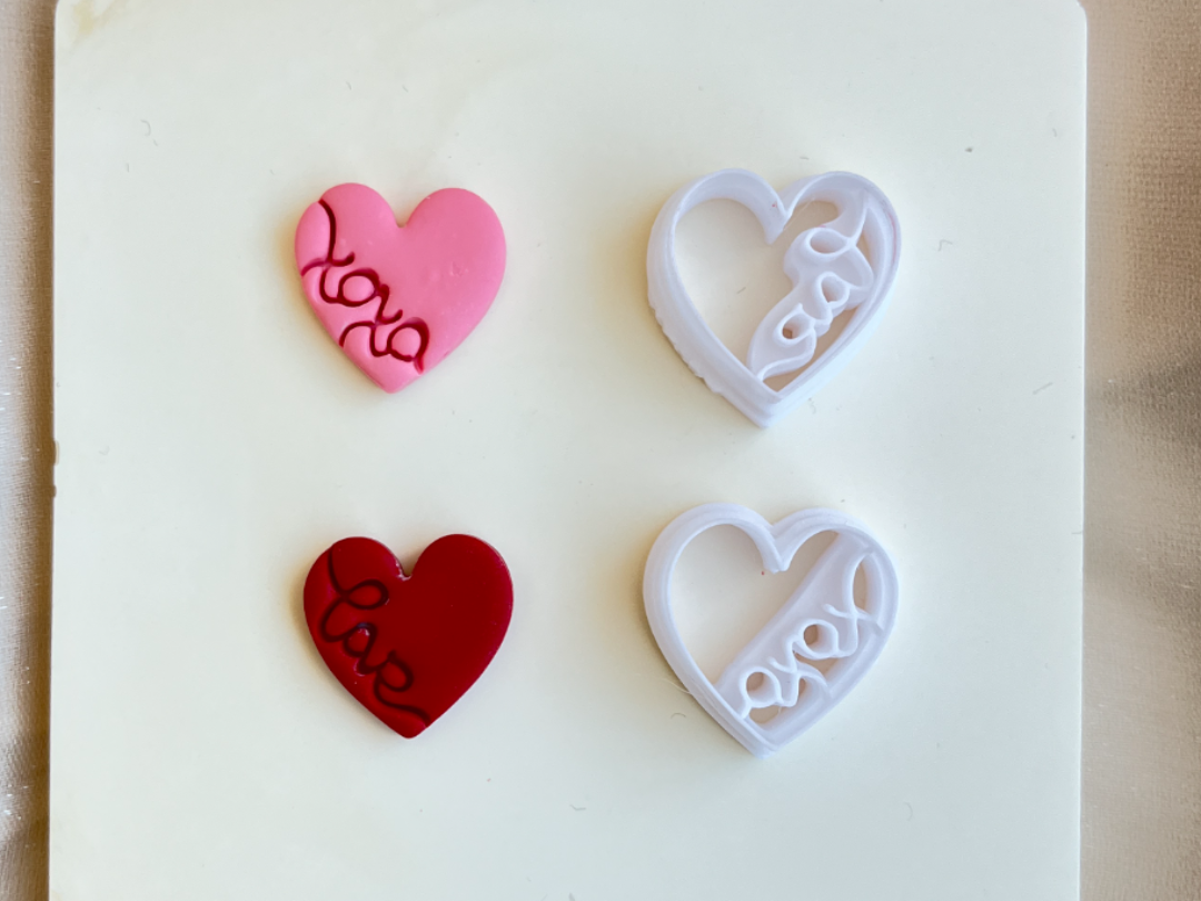 Sweetheart Love & XOXO Polymer Clay Cutters