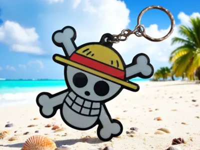 Skull One Piece Keychain 