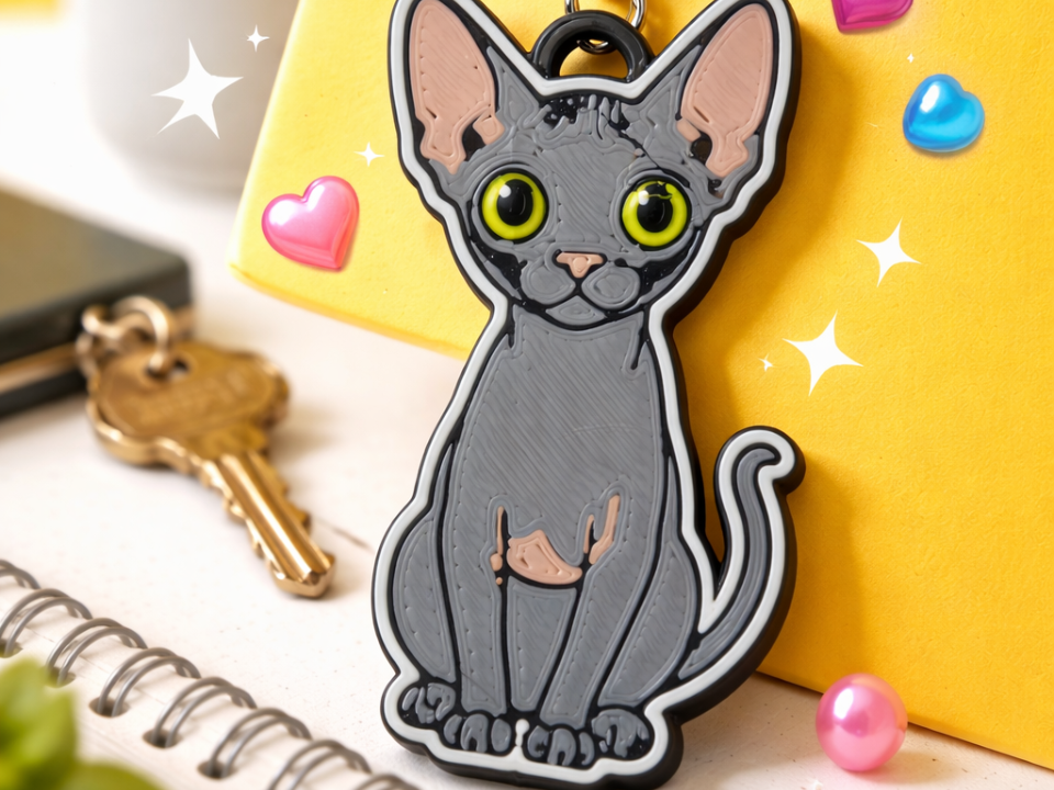 Sphynx cat Keychain