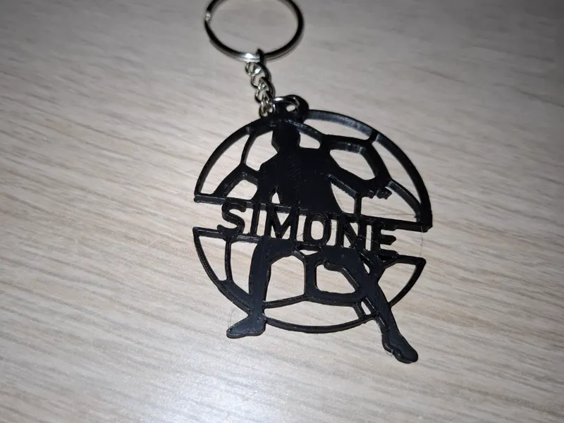 Portachiavi calcio con nome Simone