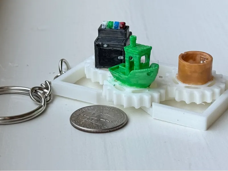 Figet Benchy with mini P1S and spool: print in one