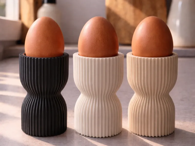 Rillen Eierbecher Minimal Design schnell gedruckt