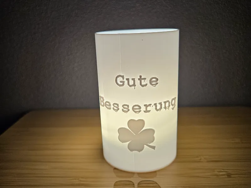 Led Teelicht Gute Besserung Kleeblatt