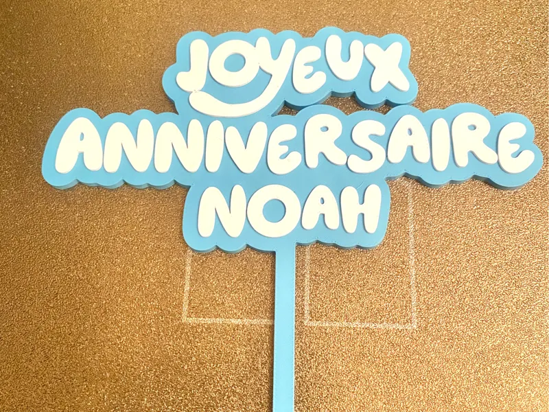 Cake topper Joyeux anniversaire Noah style Bluey