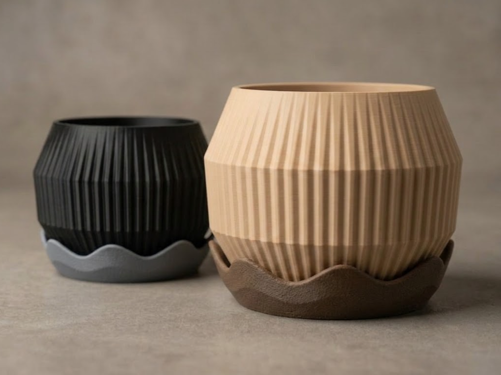 Modern Fluted Plant Pot
