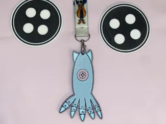 Flexi Coraline Squid Fidget Keyring