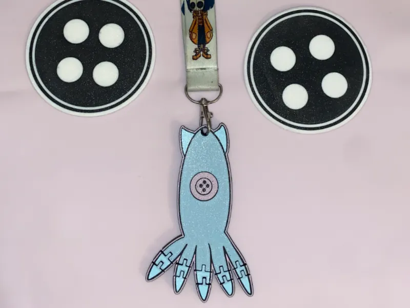 Flexi Coraline Squid Fidget Keyring