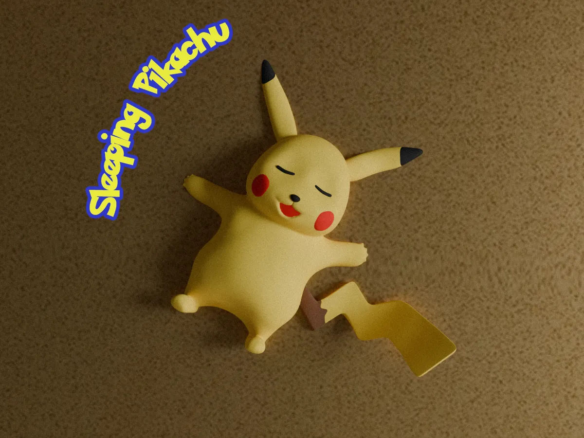 Sleeping Pikachu - Free 3D Print Model - MakerWorld